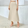 thumbnail image 3 of Drses‌‌ ‌‌‌‌‌‌‌‌‌‌‌‌‌‌‌‌‌‌‌‌‌‌‌‌‌‌‌‌‌‌Women's Elegant Pleated Maxi Skirt - High Elastic Waist A-line Long Skirt with Shirring Detail for Work, 3 of 7