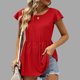 thumbnail image 2 of Blusas casuales de manga corta con cuello redondo de color sólido para mujer OAVQHLG3B Store  lin121212, 2 of 4