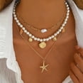 thumbnail image 3 of Puka Shell Necklace Starfish Necklace Seashell Choker Necklaces for Women Beach Vacation Essentials Summer Outfits for Women Boho Western Beach Surfer Jewelry, 3 of 15