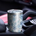 thumbnail image 4 of 30oz Blue Christmas Snowflake Pattern Tumblers Stainless Steel Tumbler with Lid and Straw,Vacuum Insulated Double Wall Travel Tumbler Cups Mug with Cleaning Brush for Coffee,Tea, 4 of 7
