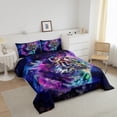 thumbnail image 4 of Cartoon Tiger Bedding Twin Size Watercolor Animal Comforter Set Twin , Psychedelic Galaxy Stars Duvet Insert Rainbow Graffiti Quilt Comforter, Trippy Nebula Cosmos 05, 4 of 7
