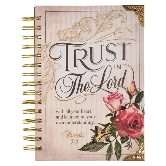 Christian Art Gifts Journal W/Scripture for Women Trust in the Lord Butterfly Proverbs 3:4 Bible Verse Burgundy 192 Rule, (Spiral-Bound)