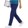 thumbnail image 5 of Women Petite Linen Pants High Waisted Straight Leg Casual Cotton Trousers Elastic Waist Drawstring Stretch Pants with Pockets, 5 of 9