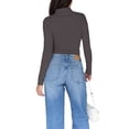 thumbnail image 5 of MVRLSH Long Sleeve Shirts For Women Women Solid Color High Neck Long Sleeve Crewneck Slim Fit Basic Rayon Spandex T Shirt Top Purple S-5Xl, 5 of 7