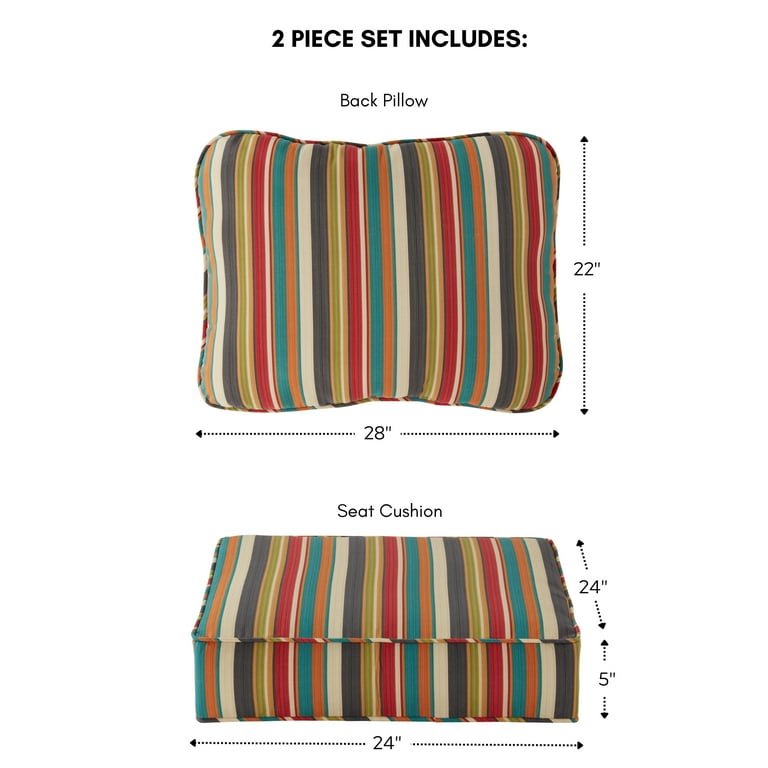 Greendale Home Fashions 2-Piece Sunset Deep Seat Patio Chair Cushion