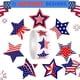thumbnail image 1 of Decoraciones para el Día de los Caídos, decoraciones para el 4 de julio, decoraciones patrióticas, rollo de 500 pegatinas con banderas de estrellas para el Día de la Independencia, pegatinas decorativ, 1 of 7