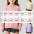 thumbnail image 4 of Ulanda Kids Sweatshirts Girls Neck Long Sleeve Pullover Preppy Clothes Girls Sweatshirt (Beige, 11-12 Years), 4 of 6