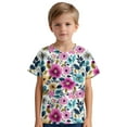 thumbnail image 5 of Atogsazn Children's Girl Floral Tshirt Kids Casual Flowy Short Sleeve T-shirt Summer Clothes Top for Girls Pink 7-8 Years, 5 of 6