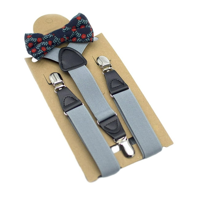 Tirantes para hombre Salvador con Pajarita Gris 2 uds