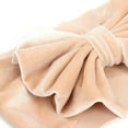 thumbnail image 6 of Odeerbi Baby Girls Elastics Hair Bows Headband Toddler Gold Velvet Pleated Headband Cute Solid Color Oversized Headband Hair Accessories Beige, 6 of 6