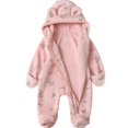 thumbnail image 4 of Hotiary Infant Spring and Autumn Double-Sided Flannel Zipper Jumpsuit for Boys and Girls Cartoon Embossed Hooded Coat 3M-12M, 4 of 12