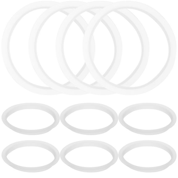 LEORX 10Pcs White Silicone Gaskets for Wide Mouth Jars and Bottles Reusable and Easy to Maintain