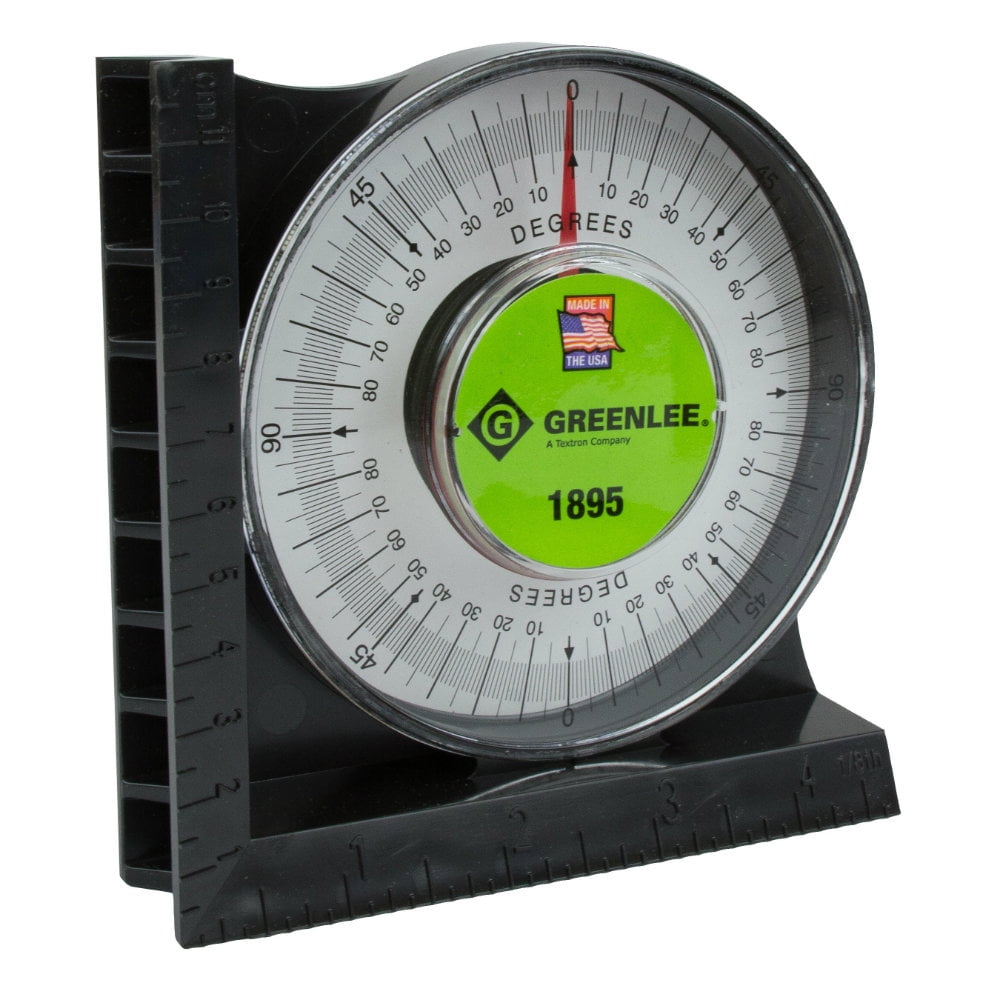 Greenlee 1895 Angle Protractor with Magnetic Base, 0°- 90° Marking, Black