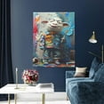 thumbnail image 5 of Kdxio Whimsical Goat Artist Pattern Canvas Wall Art 12x16 Inches - Waterproof HD Print Solid Wood Frame for Living Room & Bathroom,Vertical, 5 of 8