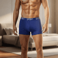 thumbnail image 4 of Paquete de 4 boxers deportivos para hombre ropa interior transpirable de poliester premium ajuste anatomico ultracomodo elastico secado rapido suaves ligeros ideales para gimnasio deporte y uso diario, 4 of 8