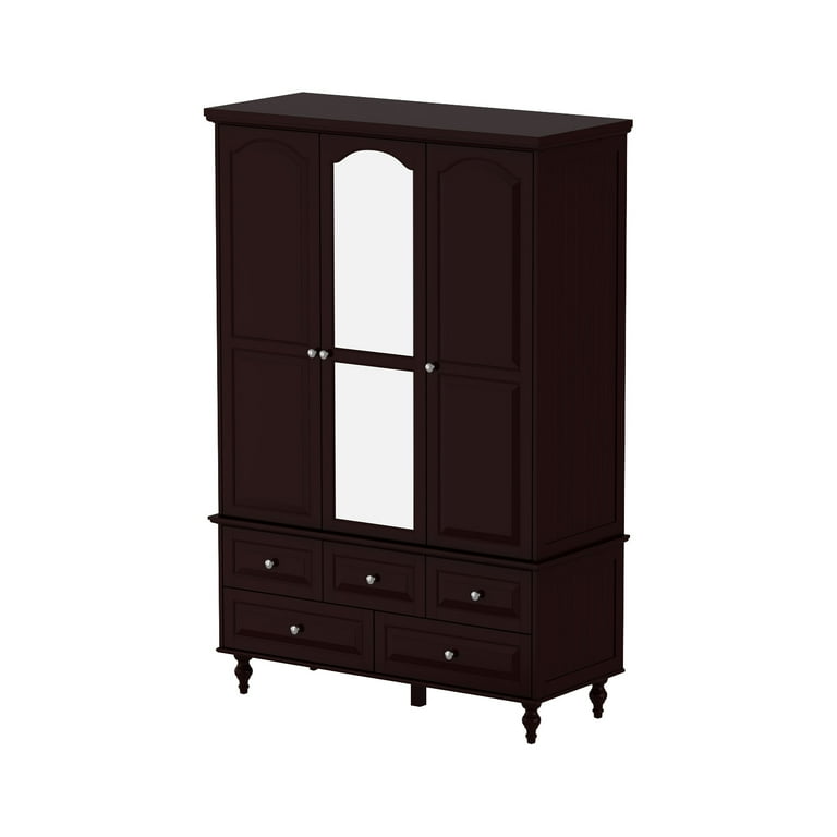 WIAWG BIG FURNITURE 3-Door Bedroom Wardrobe Armoire with WIAWG BIG FURNITURE 3-Door Bedroom Wardrobe Armoire with