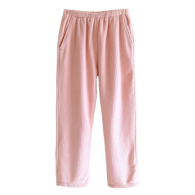 Gibobby Pantalones para mujer Pantalones de dormir para mujer, pantalones largos de lana gruesa de felpa Coral para invierno, pantalones para otoño e invierno(Rojo,G)