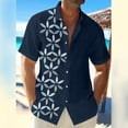 thumbnail image 2 of Inglocry Men's Cuban Guayabera Shirts - Casual Short Sleeve Cotton Linen Button Down Shirt Summer Regular Fit Beach Tops Navy M, 2 of 5