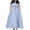 Light Blue, variant on Women's Plus Size Casual Fashion Striped Plaid Print Round Neck Short Sleeve Pocket Tie-Waist Swing Dress - Dark Gray XXL