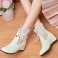 thumbnail image 5 of Wavsuf Womens Shoes Wide Width Winter Hollow Out Lace Oversized Short Ankle-High White Boots Size 42, 5 of 5