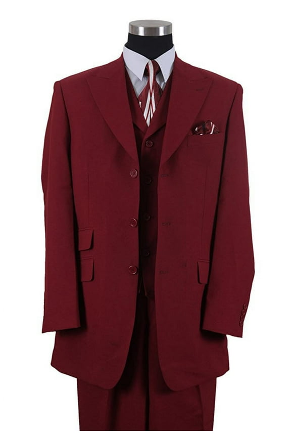 Mens Suit 3 Piece Set Solid Regular Fit