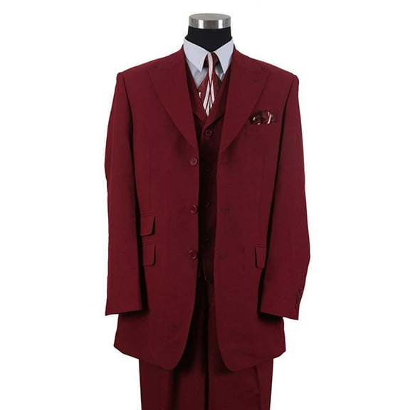 Mens Suit 3 Piece Set Solid Regular Fit
