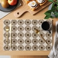 thumbnail image 2 of Ethnic Floral Placemats Set of 12 Retro Tribes Watercolor Flowers Beige Place Mats Indoor Wipeable Table Mats Washable Cloth Dining Table Placemats for Kitchen Holiday Party Home Decor 13x19 Inch, 2 of 9