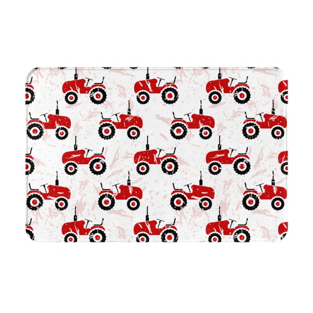 Wukai Tapis de Sol en Flanelle à Roulettes Rouges, Absorbant et Antidérapant pour Entrée Intérieure/extérieure, 16x24 Pouces Tapis de Bienvenue