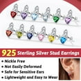 thumbnail image 6 of FaithHeart March Birthstone Heart Stud Earrings for Women 925 Sterling Silver Celtic Knot Earrings Hypoallergenic Mother Birthday Jewelry with Gift Box, 6 of 8