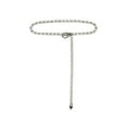 thumbnail image 1 of Cinturón de cintura de tama?o grande con cadena de brillo de rhinestone de INSPIRE CHIC Blanco Plateado 67-95cm/26.38-37.40", 1 of 1
