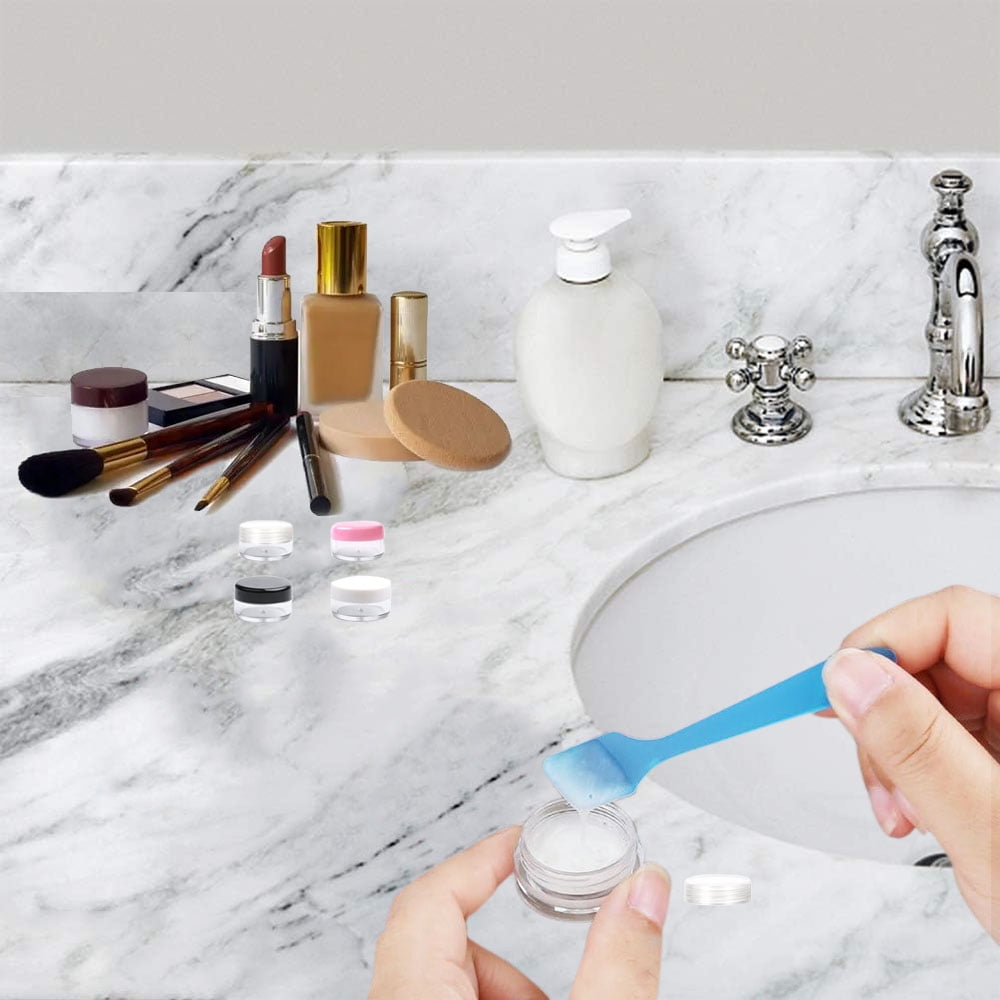 100pcs Pieces 3g Empty Clear Plastic Sample Containers with Lids Cosmetic Jars (Mix)