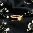 thumbnail image 6 of Promise Band Ring with Certified Moissanite and Black Enamel - D-VS1 Quality, 10K Yellow Gold, US 3.50, 6 of 9