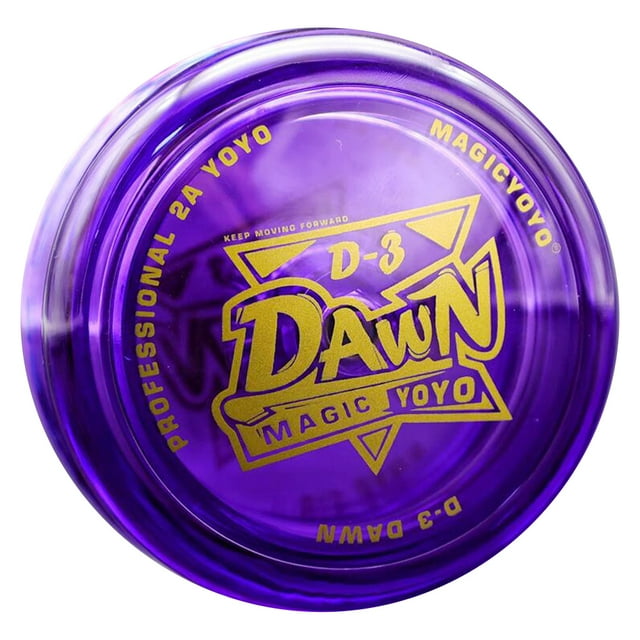 yeacher Magic Yoyo D3-PC Cristal Transparent Violet Yoyo en Plastique avec Roulement KK à 8 Billes, Couleur de Corde Aléatoire, Conception Non Réactive pour Enfants