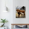 Alepadnf Cow and Calf Canvas Wall Art for Living Room Bedroom Home