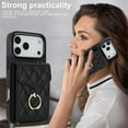 thumbnail image 3 of For iPhone 17 Pro Case Premium PU Leather Accordion Folding Wallet & Card Holder With RFID Shielding Material Phone Case With Adjustable Ring Holder And Detachable Crossbody ＆ Wrist Strap,Black, 3 of 8