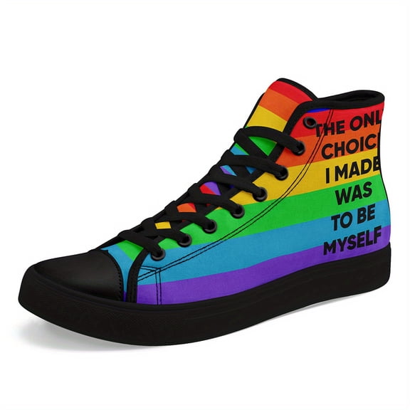 Coolcustomize Women's Pride Month Love Theme Casual Sports Sneakers - LGBT Design, Non-Slip Durable Rubber Sole, Breathable Fabric Upper, Lace-Up Walking Shoes for Gym Training & All-Season Wear