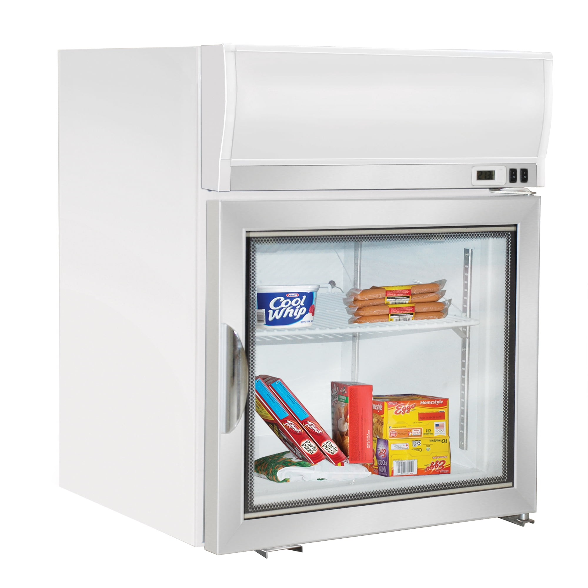 Maxx Cold Merchandiser Freezer, Countertop, 22.4"W, 2.1 cu. ft. Storage Capacity, in White (MXM1-2.5FHC)