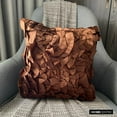 thumbnail image 5 of The HomeCentric Throw Pillow Cover, Dark Brown Pillow Covers, Solid Pillowcases, Throw Pillow Covers Pack of 2, 12x12 inch (30x30 cm) Satin Square Pillow Cases, Vintage Style Ruffles - Vintage Browns, 5 of 10