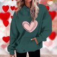 thumbnail image 2 of Women Valentine's Day Sweatshirt Cute Heart Hoodies Pullover Tops Oversized Loose Fit Holiday Oufit, 2 of 5