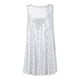 thumbnail image 2 of Vestido sin mangas con lentejuelas plateadas para mujer: largo hasta la rodilla, vestido de fiesta brillante con interior forrado, 2 of 3