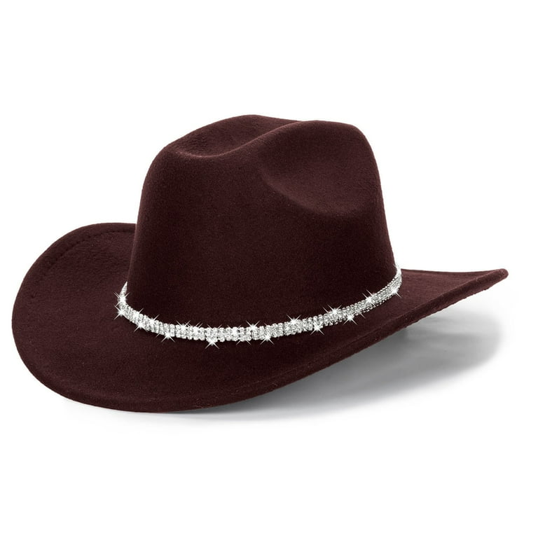 MIASHUI Glitter Silver Cowboy Hats for Women Western Sparkly  display picture 2