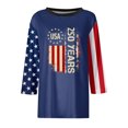 thumbnail image 6 of Trgacdwlo 1776-2026 250th Anniversary USA Shirt Flag Stars Print 4th of July Shirts for Women Patriotic Independence Day Red White and Blue Women's Graphic T Shirts Blue L, 6 of 6