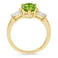 thumbnail image 2 of 2.5 ct Pear Cut Natural Peridot 3 Stone 18K Yellow Gold Womens Engagement Ring, 2 of 4