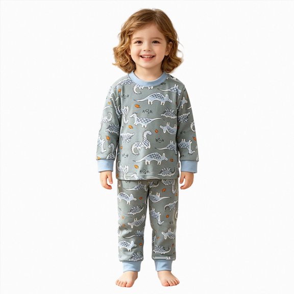 UAYOTSE Boys Long Sleeve Casual Tracksuit Outfit, Printed Two Piece Top and Joggers for Fall and Winter Outings Size 3-6 Months