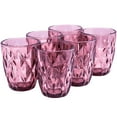 thumbnail image 3 of STP GOODS Vintage Embossed Glasses Set of 6 pcs 8.1 fl oz (240 ml) Glass Drinking Glasses Glass Tumbler Set of 6 Vintage Water Glasses Glassware for Water Cocktail, Burgundy, 3 of 8
