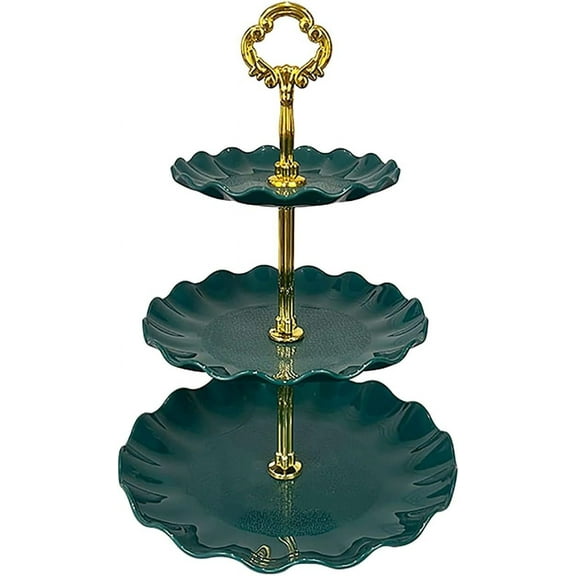 3 Tier Plastic Cake Stand Wedding, Fruit Plate Tray, Cakes Candy Display Tower Cookie Tray Rack Modern Dessert Cupcake Stand Serving Stand for Tea Party, Wedding and Birthday