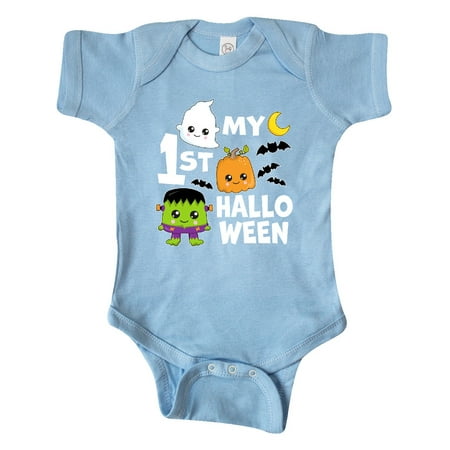 

Inktastic My 1st Halloween with Ghost Monster and Pumpkin Gift Baby Boy or Baby Girl Bodysuit