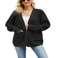 thumbnail image 1 of Women Knit Cardigan Long Sleeve Open Front Fall Cual Jacket Sweater with Pockets, 1 of 4