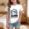 thumbnail image 2 of Wxirdiow Little Girl USA Shirt Girls July 4th American Flag T Shirts Patriotic Short Sleeves Shirts Blouse Tops Tee White Size,5-6 Years, 2 of 5