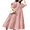 Pink, variant on ZANZEA Womens Dresses Casual Plain Vintage Swing Puff Sleeve Long Dress